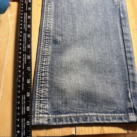 GS115 Jeans Mens 34x31 Blue Straight Leg Pockets Denim Medium Wash - Picture 3 of 7